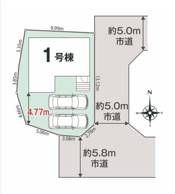 沼津市岡一色の新築一戸建の区画図