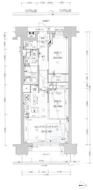プレサンス　ロジェ　名古屋駅ＮＯＲＴＨ　ＦＲＯＮＴの間取り