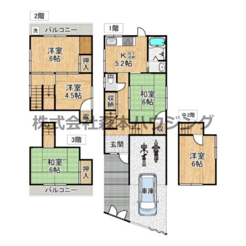 【間取り】 | 　大東市寺川5丁目戸建貸家