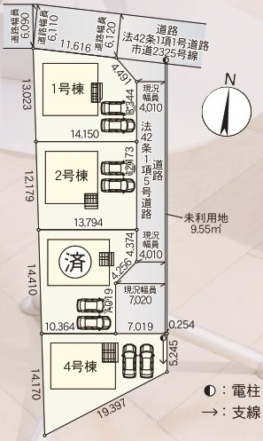 茨城町長岡　第4　新築戸建て　1号棟の区画図|区画図です♪