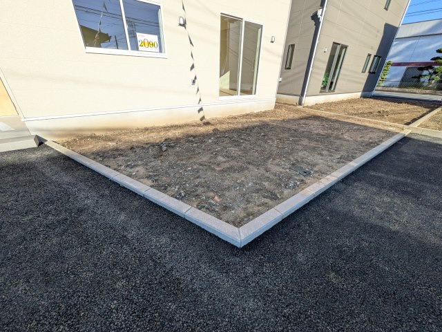 那珂市瓜連　第14　新築戸建て　1号棟の庭|日当たりや広さを現地で体感してください。理想のガーデニングや家庭菜園を始めてみませんか。
