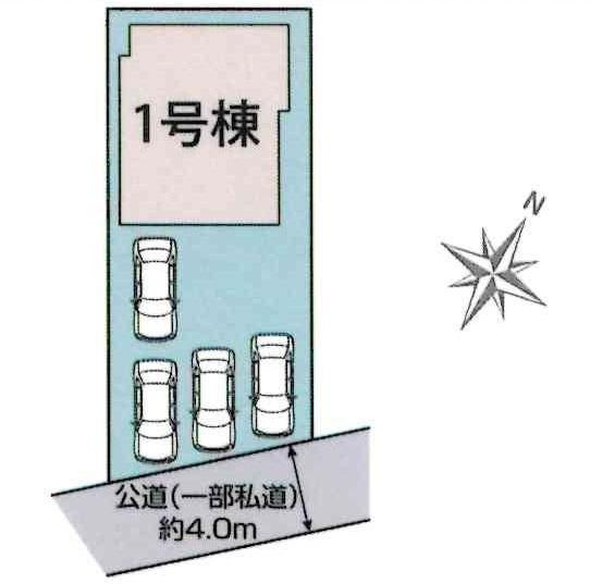 高浜市本郷町3丁目　全1棟・1号棟の区画図