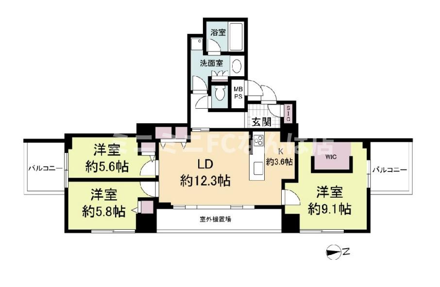 ベルファース大阪新町の間取り