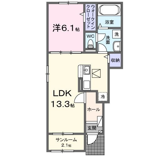 【間取り】 | Ｋ’ｓヴィレッジ旭Ａ