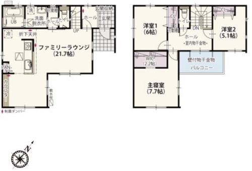 クライン北本市東間第2期　新築戸建　全1棟　1号棟の画像