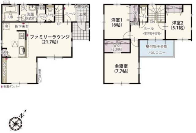 【間取り】 | クライン北本市東間第2期　新築戸建　全1棟　1号棟