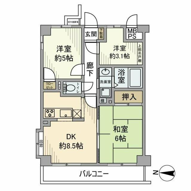 綾瀬市大上３丁目の賃貸マンションの間取り