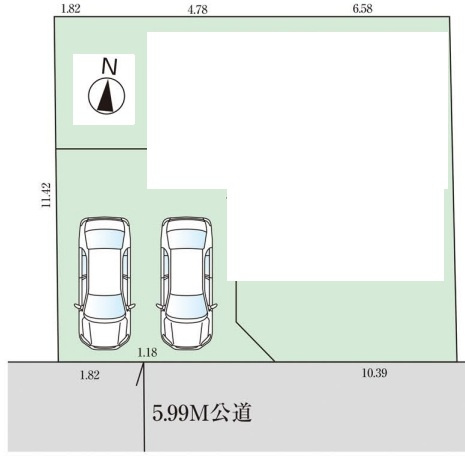 蓮田市江ヶ崎　新築一戸建て　グラファーレ 01の区画図|1号棟