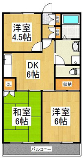 【間取り】 | キャッスル向ヶ丘 | 間取りです。