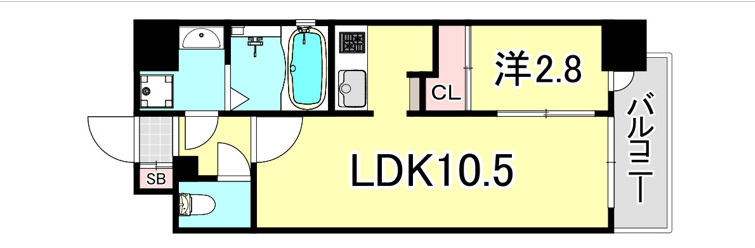 ワールドアイオオサカフェリーチェの間取り
