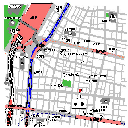 パークキューブ上野の地図