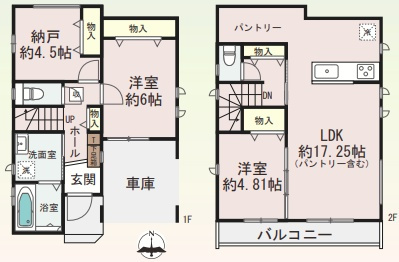 八尾市福万寺町南　新築一戸建ての間取り|B号地