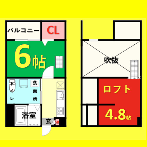Crystal　Palace(クリスタルパレス　名古屋市賃貸　仲介手数料無料の間取り