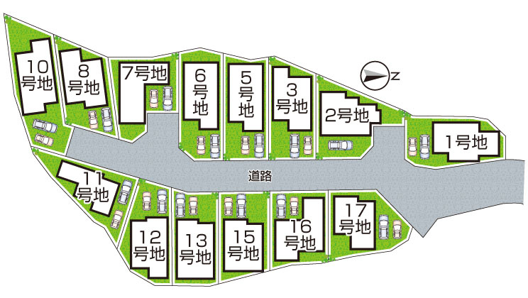 柏原市国分東条町　第6期　新築一戸建ての区画図|全１４区画