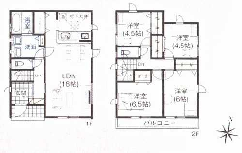 横浜市戸塚区小雀町3期　新築戸建全2棟　の間取り