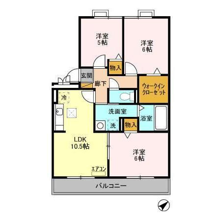 ロイヤルクレッセント西登戸の間取り