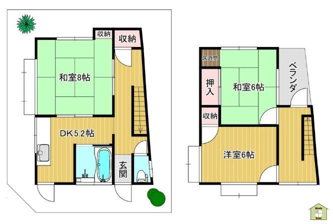 川口市赤井　中古一戸建ての間取り
