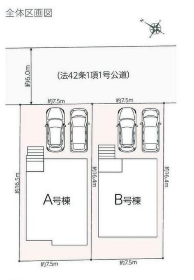 ハートフルタウン　春日井市高森台七丁目1番　全2棟の区画図