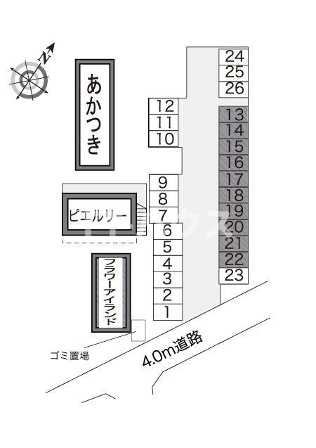 レオパレスフラワーアイランドの区画図