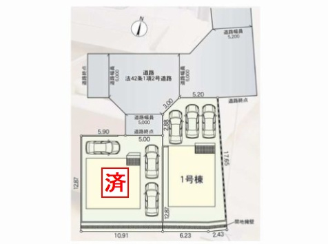 【区画図】 | 【仲介手数料０円】厚木市関口第18　新築一戸建て　1号棟　全2棟 | 厚木市関口第18　新築一戸建て　全2棟
