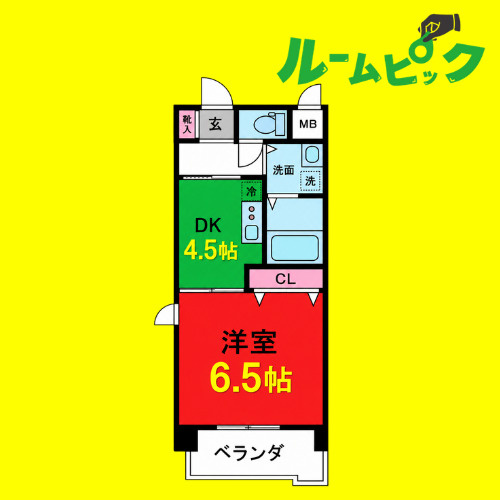 ボヌール千代田　名古屋市賃貸　仲介手数料無料の間取り