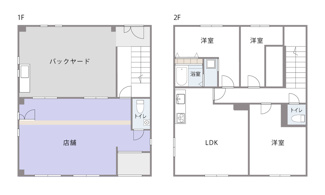 【間取り】 | ⼿稲区富丘店舗併⽤住宅