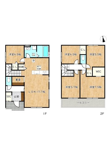 【間取り】 | 姫路市網干区垣内西町1期／全2棟