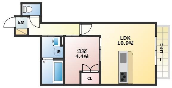 クレールキューブ甲子園口の間取り