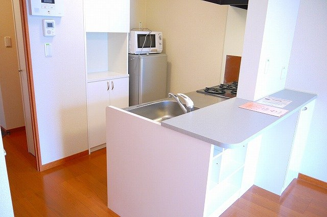 レオパレスＬａ　Ｖｉｓｔａ２のキッチン|キッチンでお料理をお楽しみください