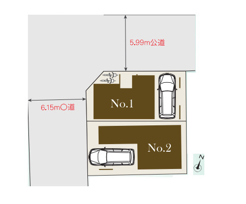 さいたま市北区土呂町169②　新築一戸建て　02の区画図|【全2棟・2号棟】