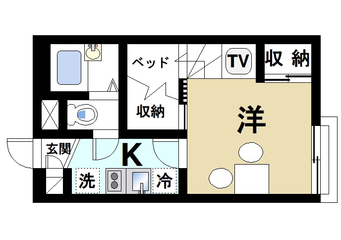 レオパレスグッドウエストの間取り|機能的で快適な単身者向けの物件です