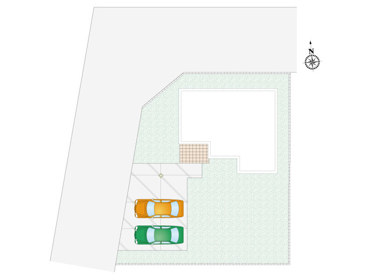 新築　甘楽町金井　全4区画　1号棟　の区画図|1号棟　区画図　北側接道幅員約6.0ｍ　西側接道幅員約6.0ｍ