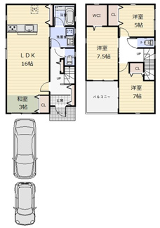 【間取り】 | 宇治市五ケ庄三番割　新築戸建・1号棟