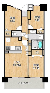 【間取り】 | アデニウム北加賀屋 | 【令和８年４月新規リノベーション物件】お引っ越し後すぐに生活が出来ます♪綺麗なお住まいで新生活始めませんか！