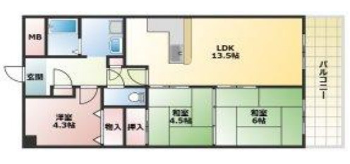 コンフォート明石宮の上の間取り