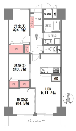 【間取り】 | 西宮グリーンマンション