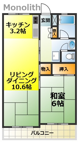 くすの木２号棟の間取り