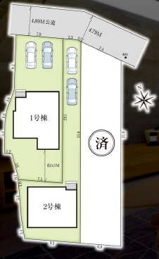 【区画図】 | GRAFARE守山区川村町2期全3棟【仲介手数料無料　白沢小　守山区北中】 | 今すぐのご案内可能です！→  0120-336-922　までお気軽にお問い合わせください。