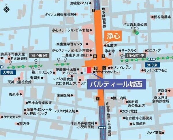 パルティール城西の地図