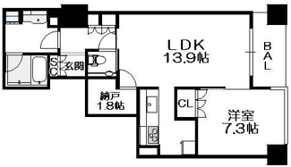 【間取り】 | ブランズタワー大阪備後町 | ブランズタワー大阪備後町　間取り図