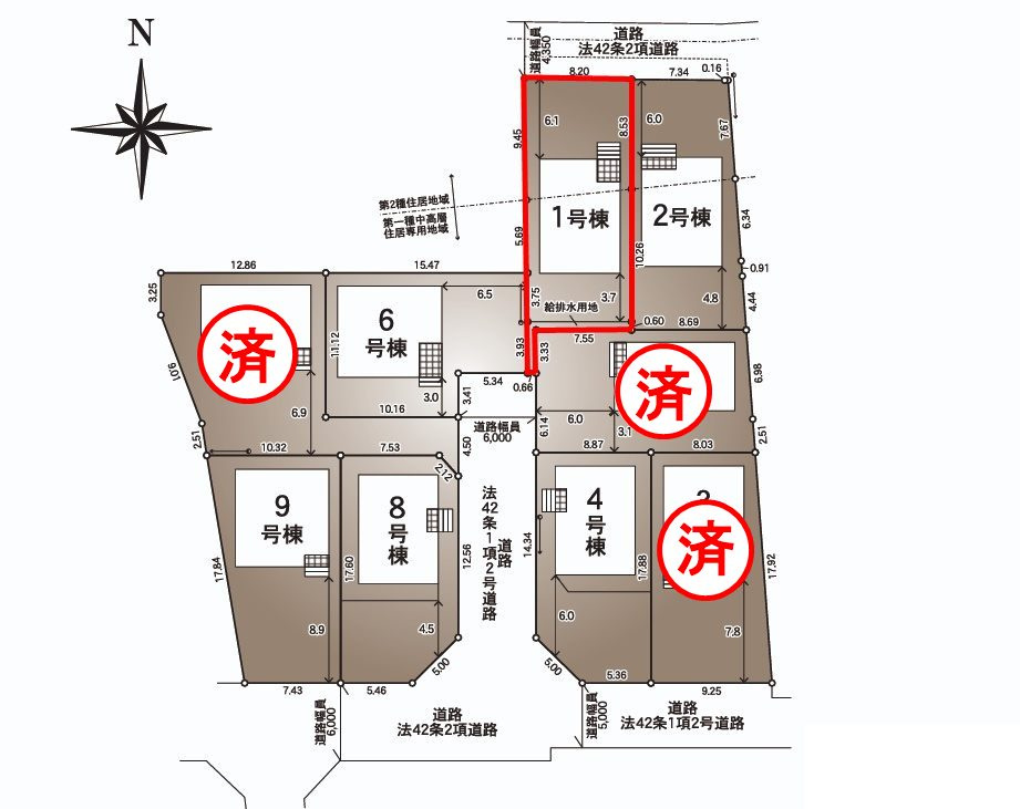 郡山市大槻町字林ノ東　　　１号棟　　　開成小学校、郡山第１中学区の外観|南東側から見た外観