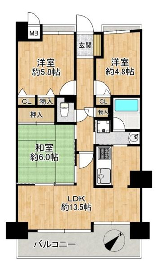 【間取り】 | ピュアハイツ垂水潮見が丘