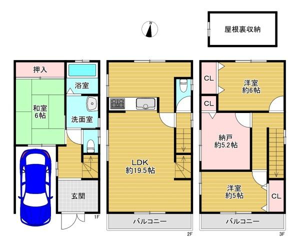 【間取り】 | 大阪市旭区新森6丁目　中古戸建
