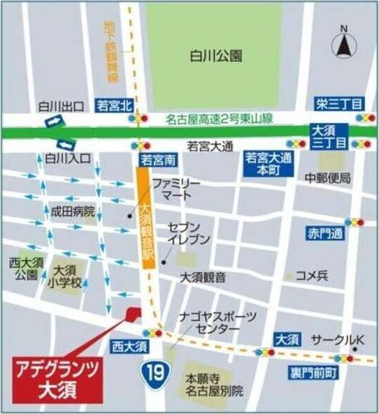 アデグランツ大須の地図