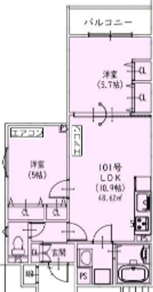 ピレーネ一津屋 の間取り