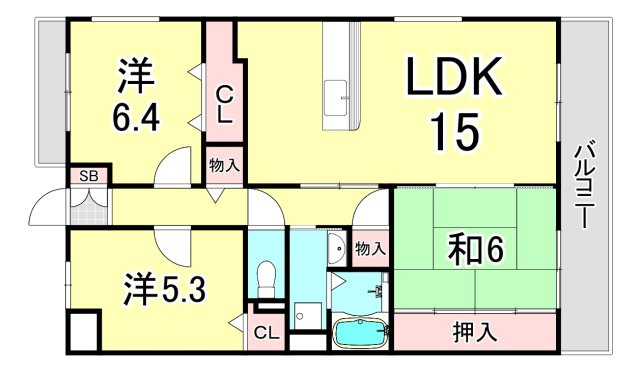 ボヌール宝塚の間取り