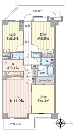 ヴェルレージュ板橋前野町の間取り