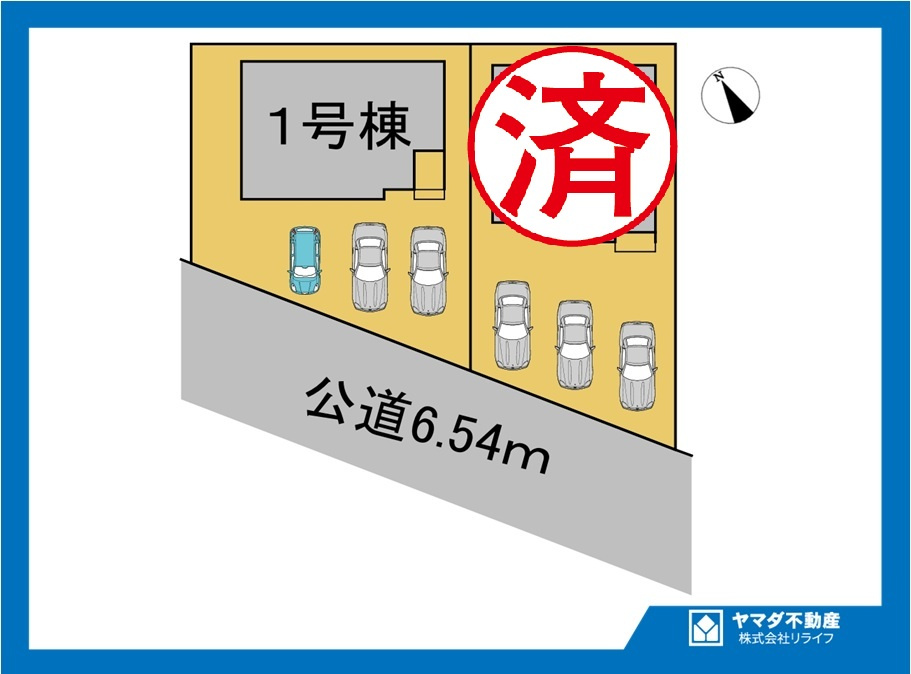 ファーストタウン　江南市第1今市場町　全2区画分譲の区画図|■区画図
■YAMADA電機の　ヤマダ不動産　株式会社リライフ　
いつでもお問合わせ下さい。