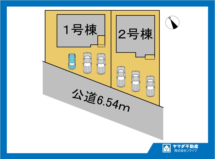 【商談中】ファーストタウン　江南市第1今市場町　全2区画分譲の区画図|■区画図
■YAMADA電機の　ヤマダ不動産　株式会社リライフ　
いつでもお問合わせ下さい。