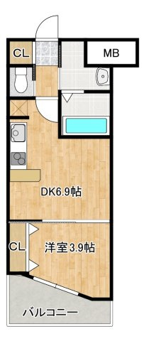 【間取り】 | ギャランティー21博多　ORIENT BLD No66
